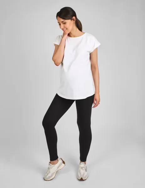 JoJo Maman Bébé 2 Pack Maternity Cotton Rich Leggings Black