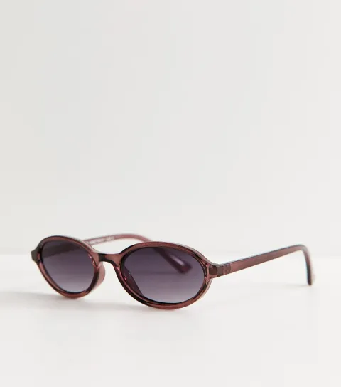 Dark Brown Oval Sunglasses