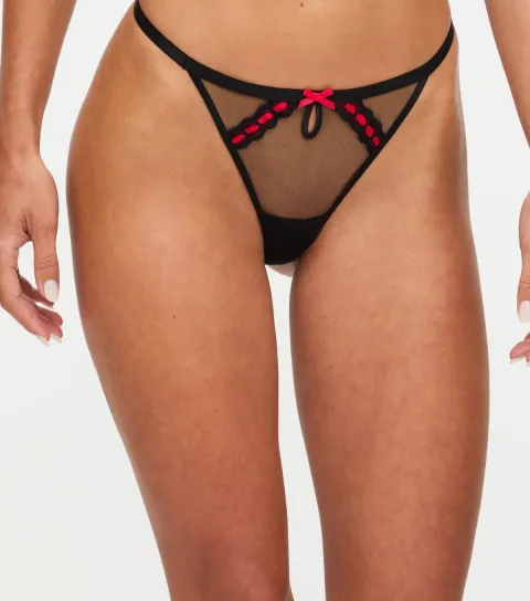 Women's Black Roxanne String Thong