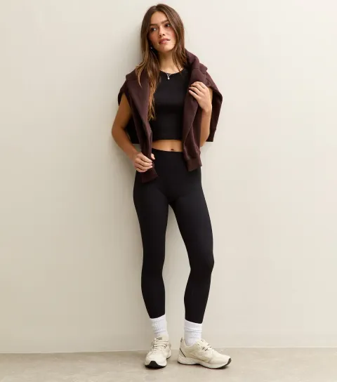 Women's Petite Black Seamless Leggings