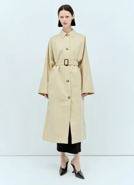 Tumbled Cotton-Silk Trench Coat