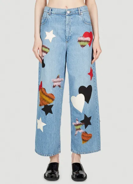 Patchwork Cropped Jeans