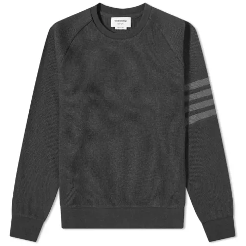 4 Bar Raglan Sleeve Waffle Crew Sweat