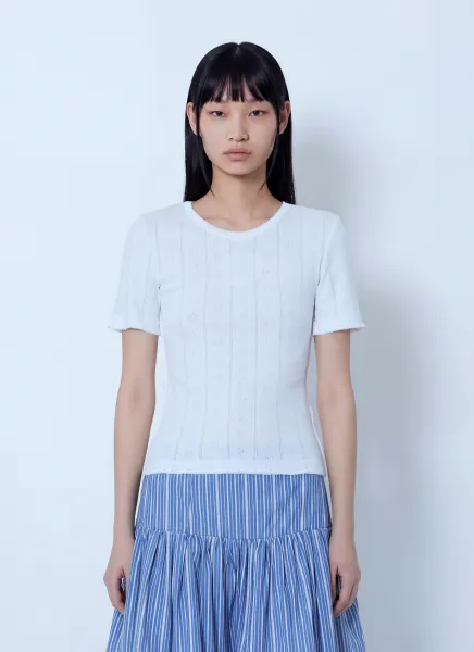 Compact Pointelle Rib Tee