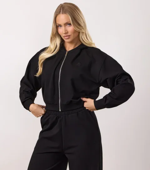 Women's Black Logo Embroidered Victory Hoodie