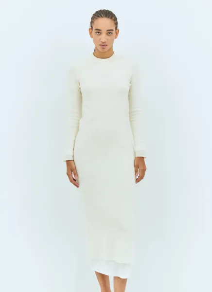 Wool Knit Midi Dress