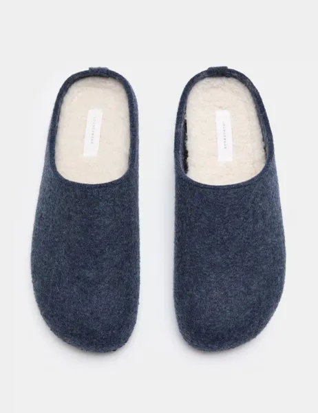 Marks & Spencer Felt Mule Slippers with Freshfeet Blue
