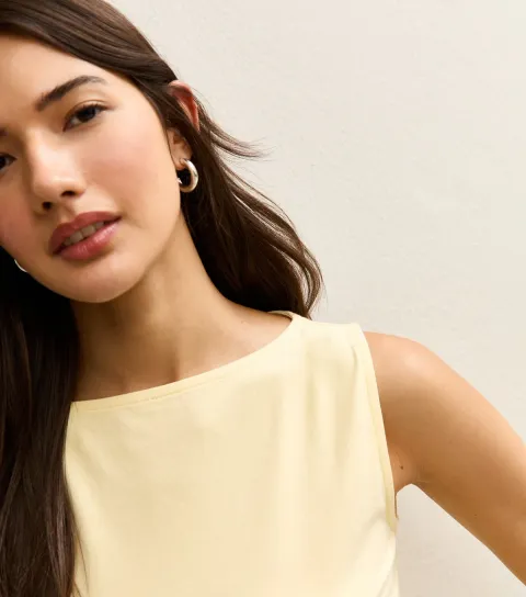 New Look Women's Light Yellow Slash Neck Vest Top