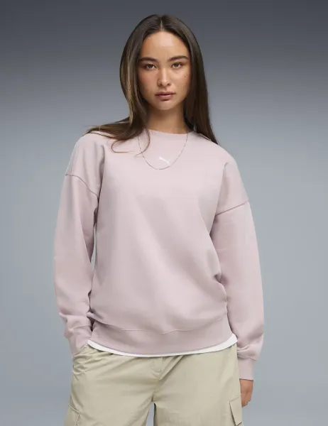 Puma Essential Cotton Blend Oversized Sweatshirt Light Pink
