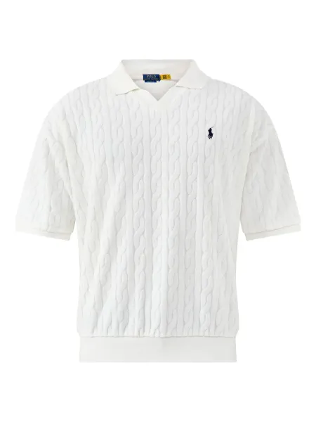 Open Collar Cable Polo Top