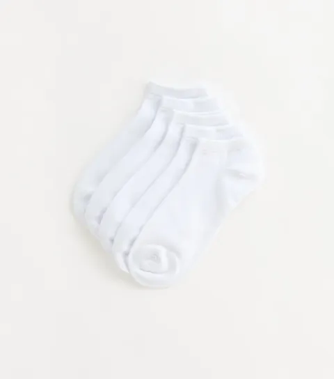Men's Mens Pack Of 5 White Trainer Liner Socks