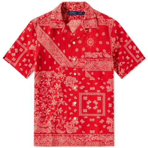 Short Sleeve Bandana Vacation Shirt