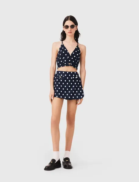 Linen blend skort