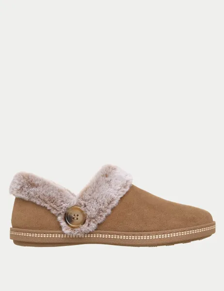 Skechers Cozy Campfire French Toast 2 Suede Mule Slippers Tan