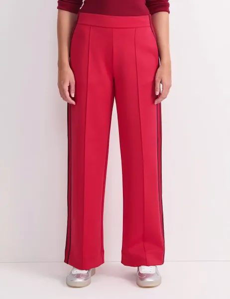 Sportscraft Side Stripe Wide Leg Trousers Red