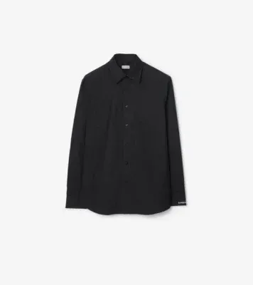 Cotton Oxford Shirt in Black
