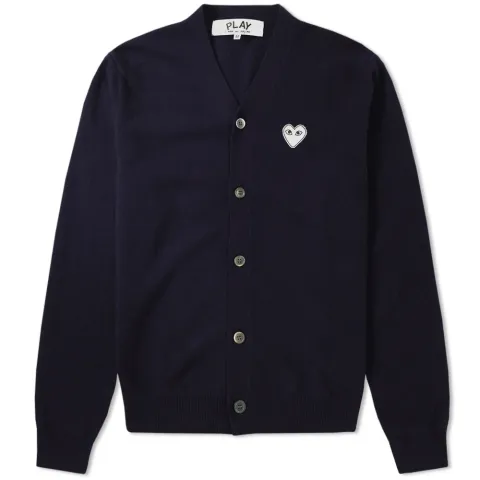 Comme des Garcons Play Silver Heart Cardigan
