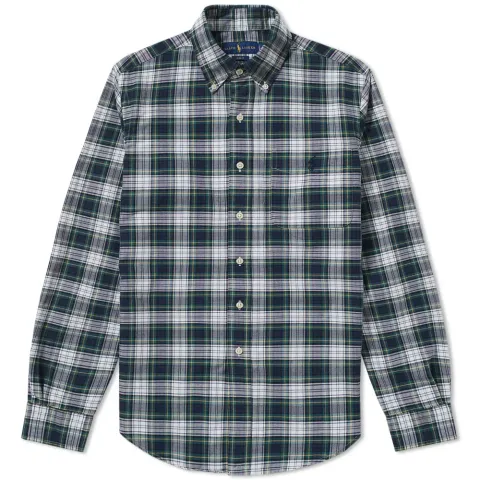 Slim Fit Button Down Check Oxford Shirt
