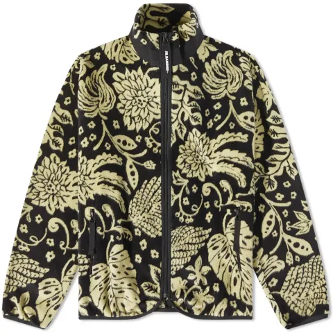 Plus Floral Fleece Zip Through Jacket