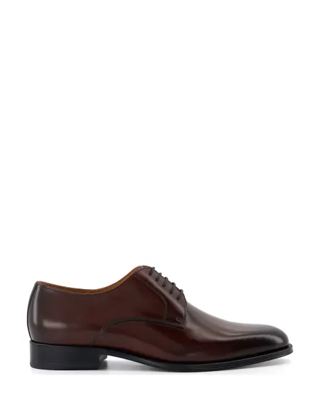 Dune London Premium Leather Sole Derby Shoe Dark Brown