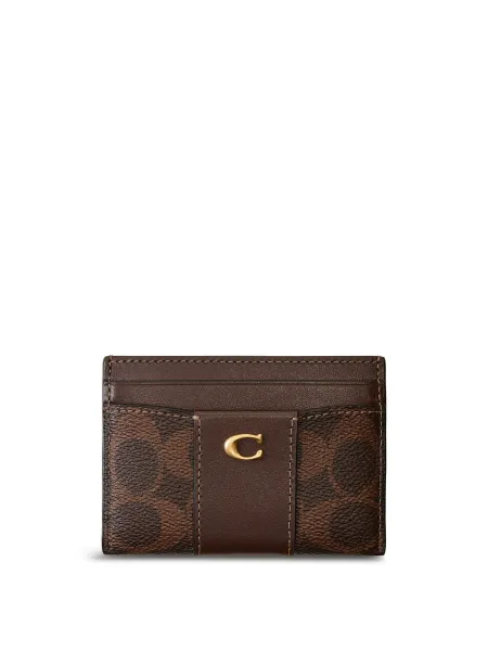 Coach Signature Canvas Essential Leather Card Case Maple