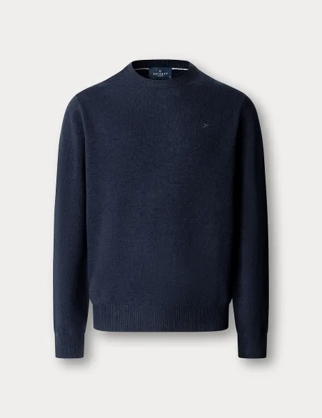 Hackett Pure Lambswool Crew Neck Jumper Navy