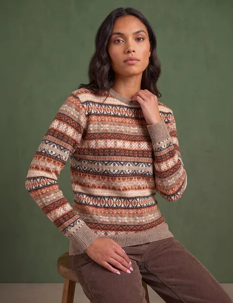 Roman Fair Isle Jumper Dark Orange