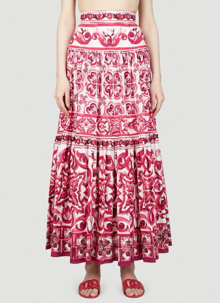 Majolica Print Maxi Skirt