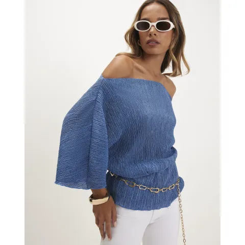 River Island Plisse Batwing Top