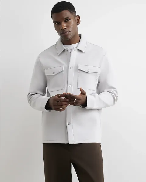 River Island Slim Fit Premium Collared Overshirt