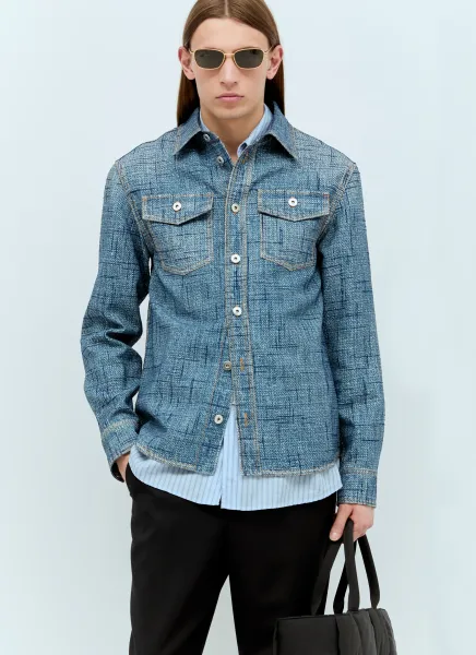 Textured Denim Print Shirt