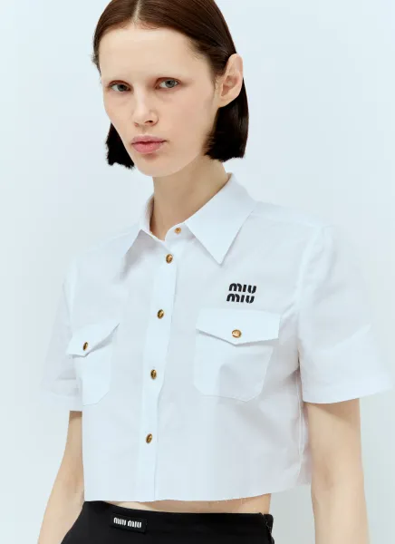Cropped Poplin Shirt