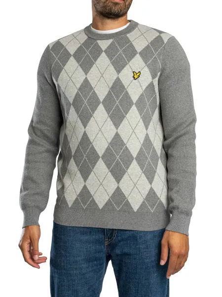 Lyle & Scott Cotton Merino Argyle Jumper