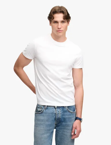 Superdry & Co Slim Fit Pure Cotton Embroidered Logo T-Shirt White