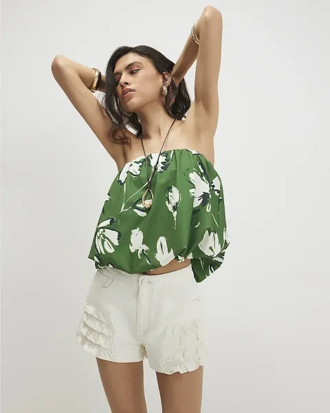 River Island Floral Bandeau Bubble Top