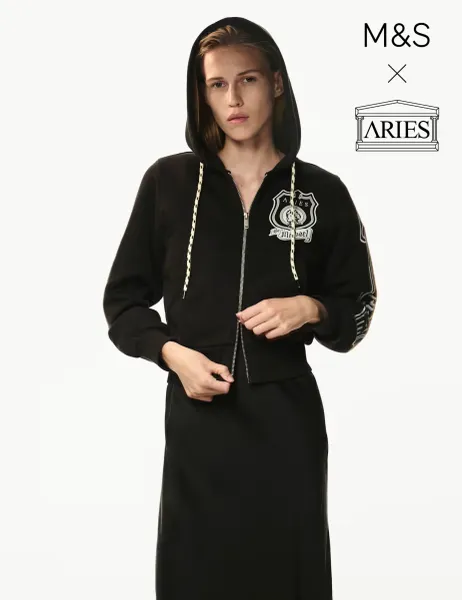 Pure Cotton Printed Hoodie Black