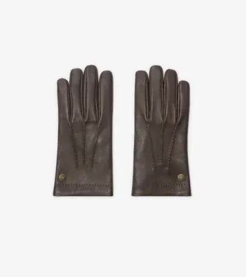 Leather Gloves in Dark bark brown