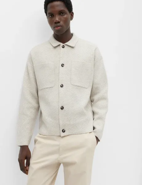 Marks & Spencer Air Yarn Overshirt Jumper Grey Mix