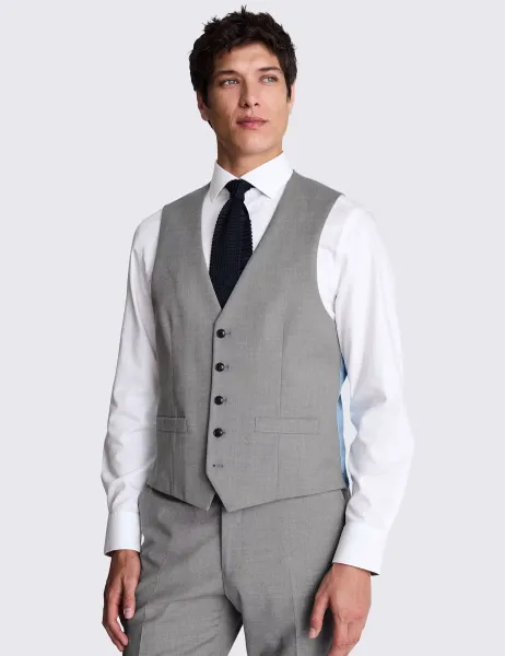 Moss Tailored Fit Stretch Waistcoat Grey