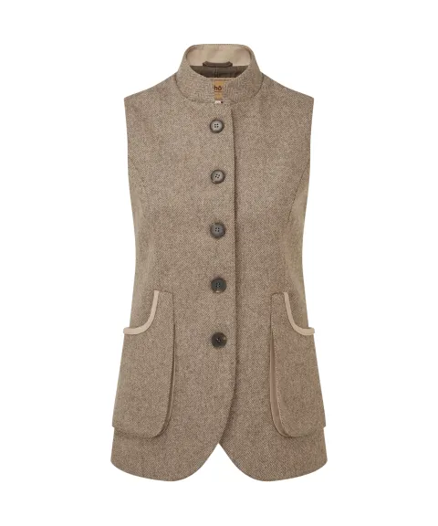 Schöffel Country Pennan Tweed Waistcoat - Cobblestone Herringbone Tweed