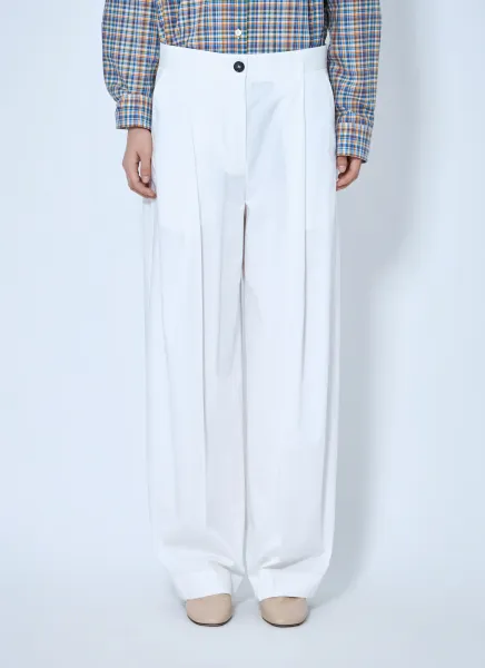 Single Pleat Cotton Trousers