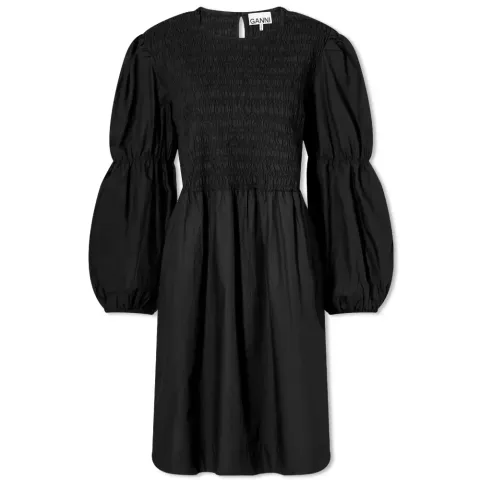 Cotton Poplin Mini Smock Dress