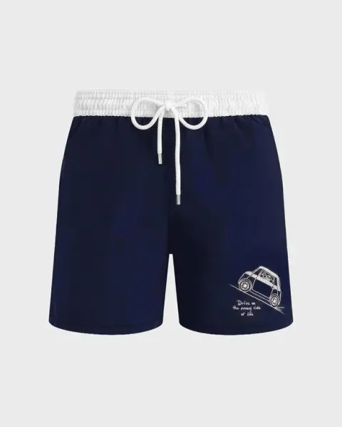 Vilebrequin Men Embroidered Swim Shorts Sunny Topolino