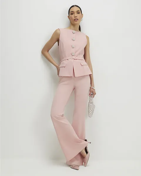 River Island Diamante Button Jumpsuit
