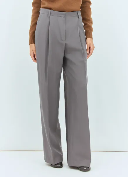 Wool-Blend Tailored Pants