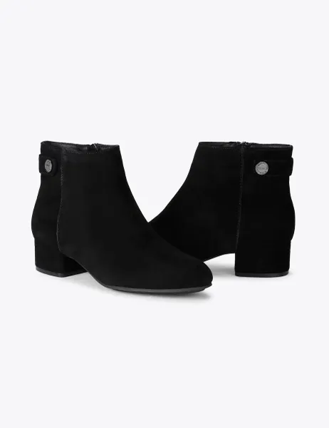 Carvela Suede Block Heel Ankle Boots Black