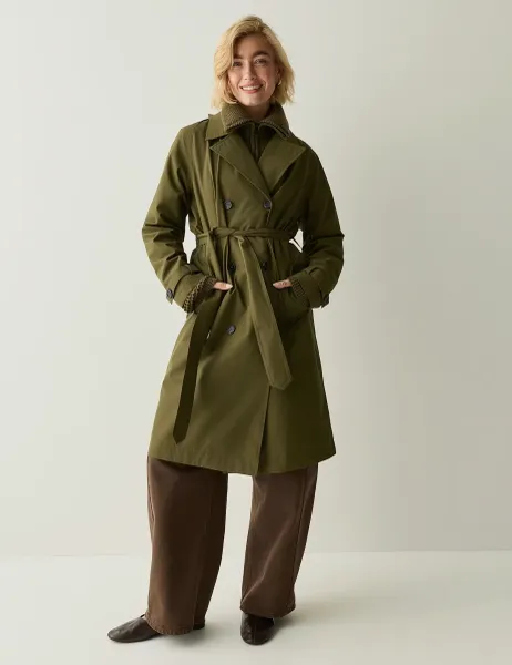 Regatta Waterproof Belted Hooded Longline Trench Coat Olive