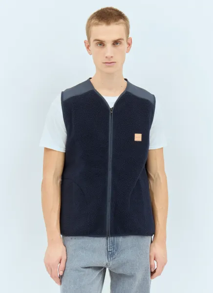 Nate Logo-Applique Shell-Trimmed Fleece Gilet