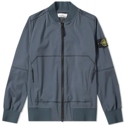Light Soft Shell SI Check Grid Bomber Jacket