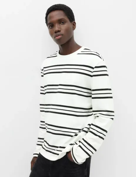 Marks & Spencer Pure Cotton Striped Long Sleeve T-Shirt